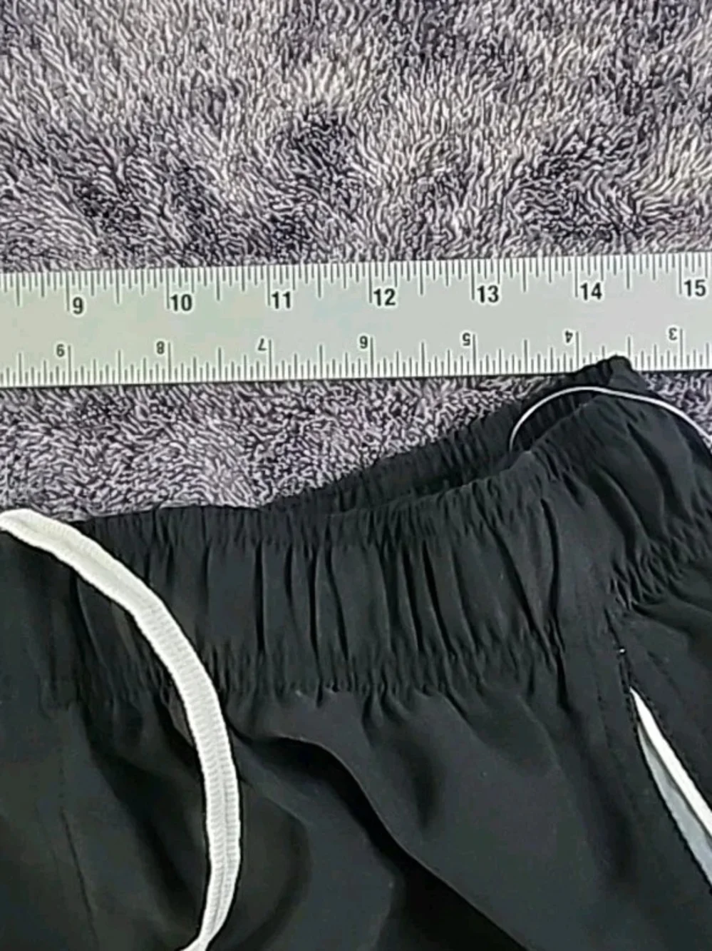 Nike Dri Fit Womens Black & Gray Large Lined Athletic Running Shorts